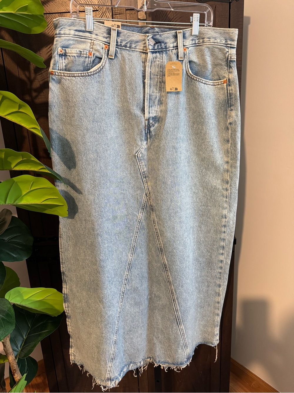 Levi's Light Blue Straight-Leg Denim Skirt
